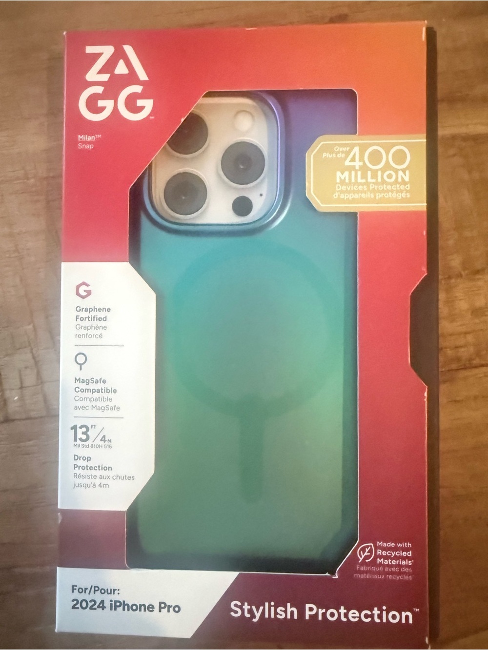 iPhone 16 pro ZAGG Graphene-Fortified MagSafe Case— ombré blue-purpl